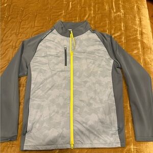 SZ M Peter Millar Gray and Yellow Performance Jacket